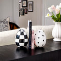 6" Resin Polka Dot and Check Easter Egg (Set of 2)
