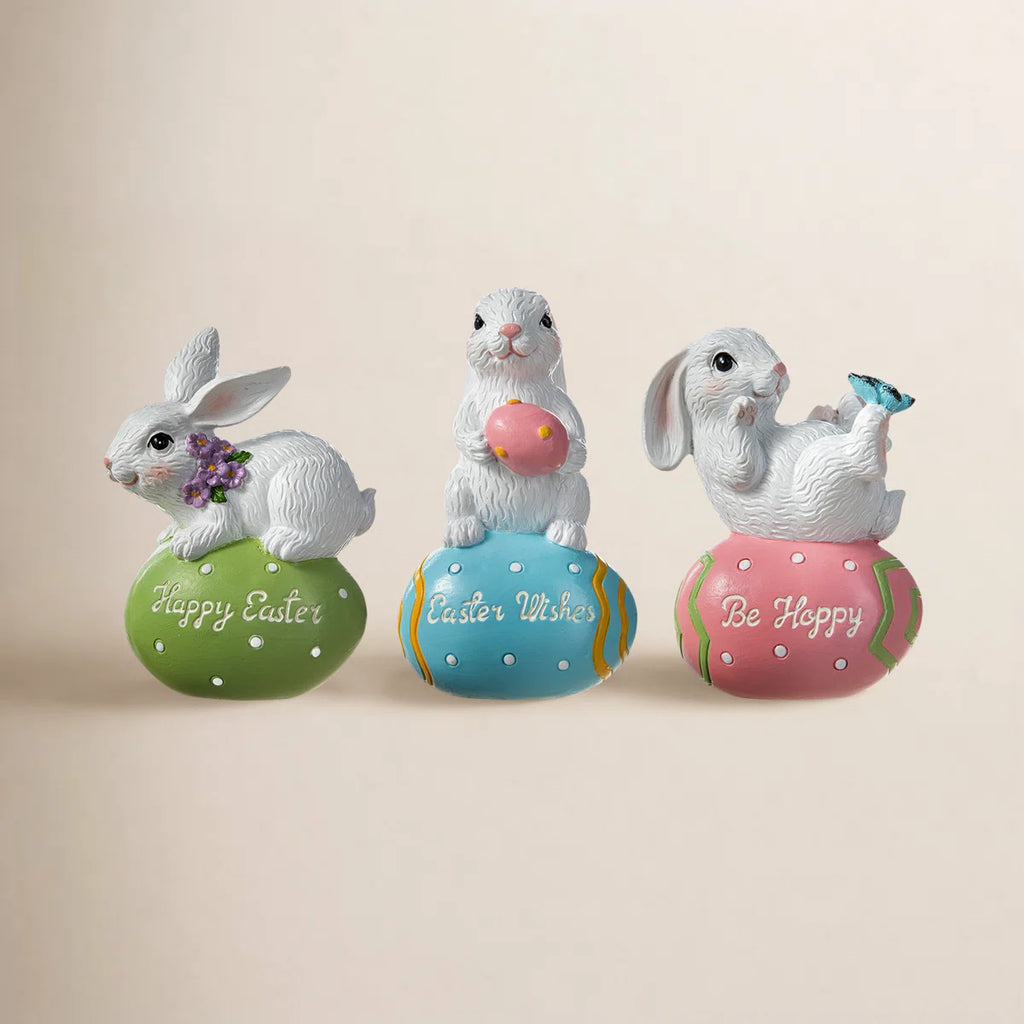 3 - Piece 4.5"H Easter Resin Bunny Table Decor