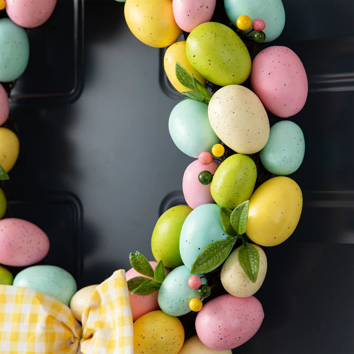 18"D Easter Egg Shaped Eggs Wreath