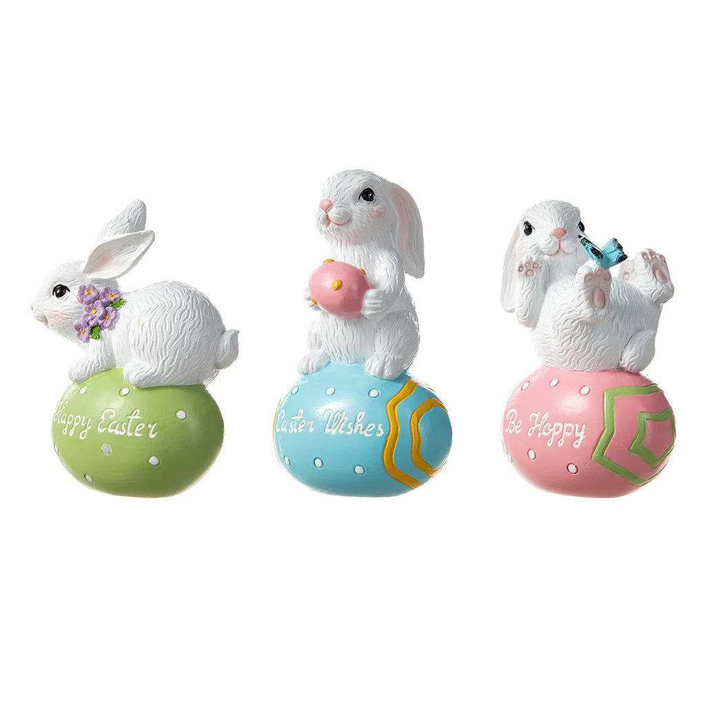 3 - Piece 4.5"H Easter Resin Bunny Table Decor