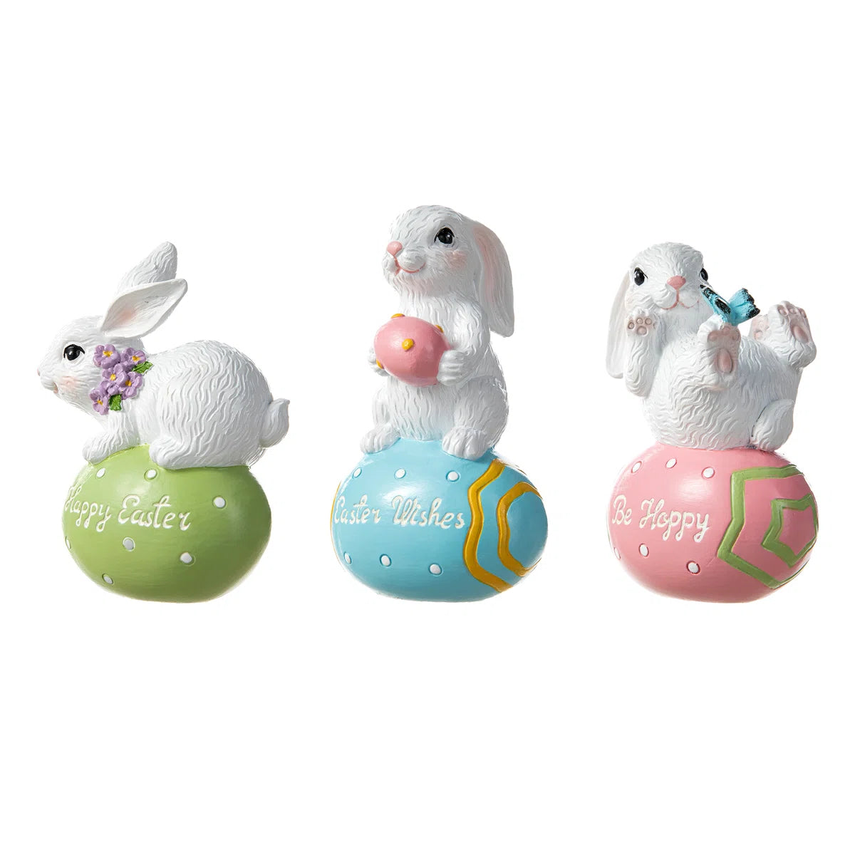 3 - Piece 4.5"H Easter Resin Bunny Table Decor
