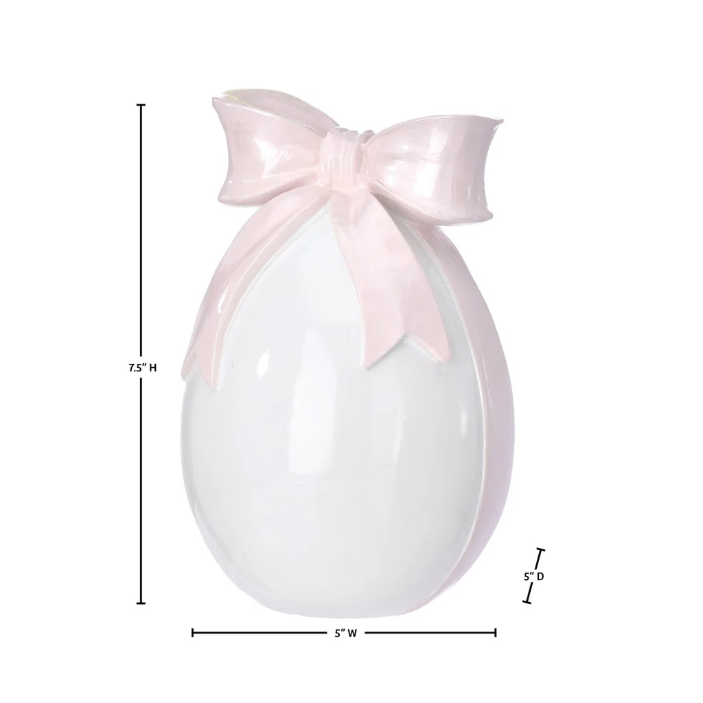 7.5" Resin Egg With Bowtie