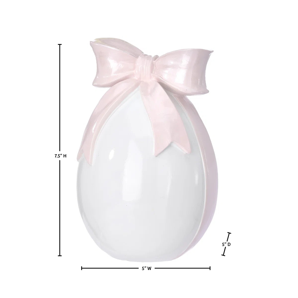 7.5" Resin Egg With Bowtie