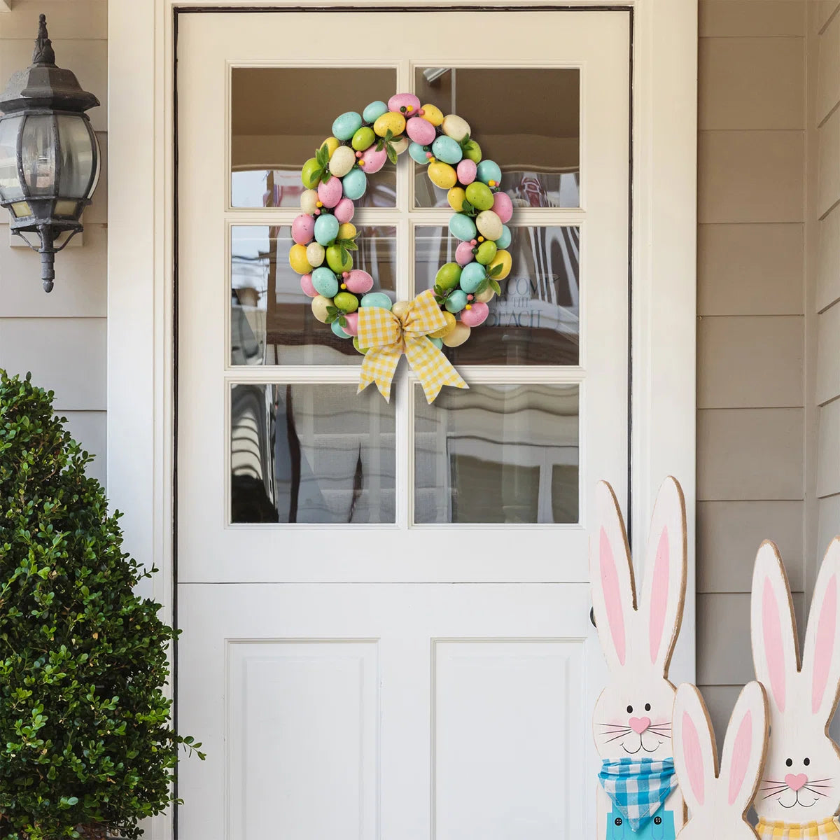 18"D Easter Egg Shaped Eggs Wreath