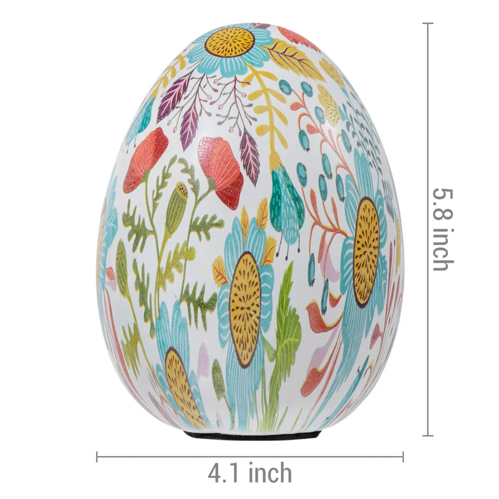 Sanan 5.8" Artistic Floral Egg Decoration