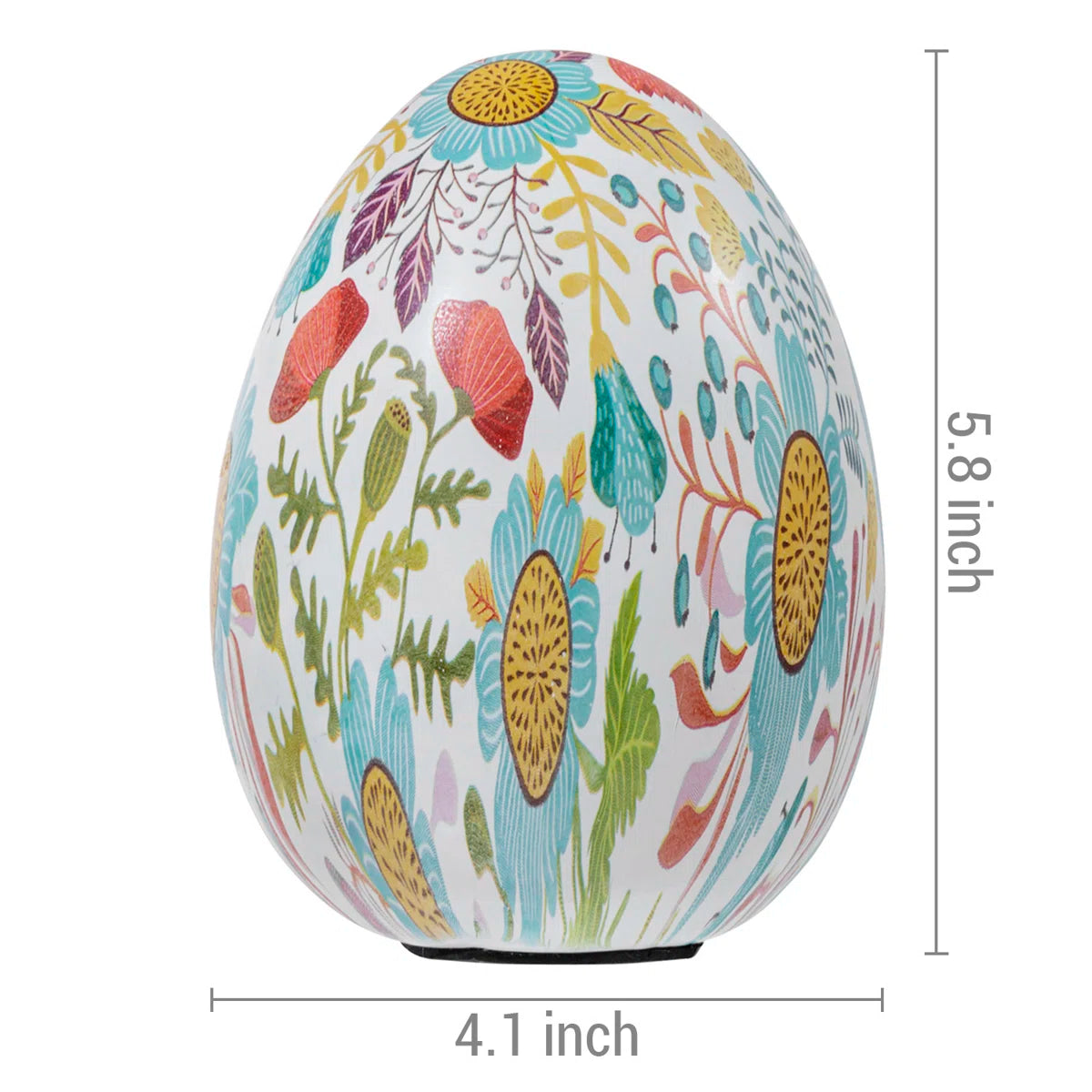 Sanan 5.8" Artistic Floral Egg Decoration